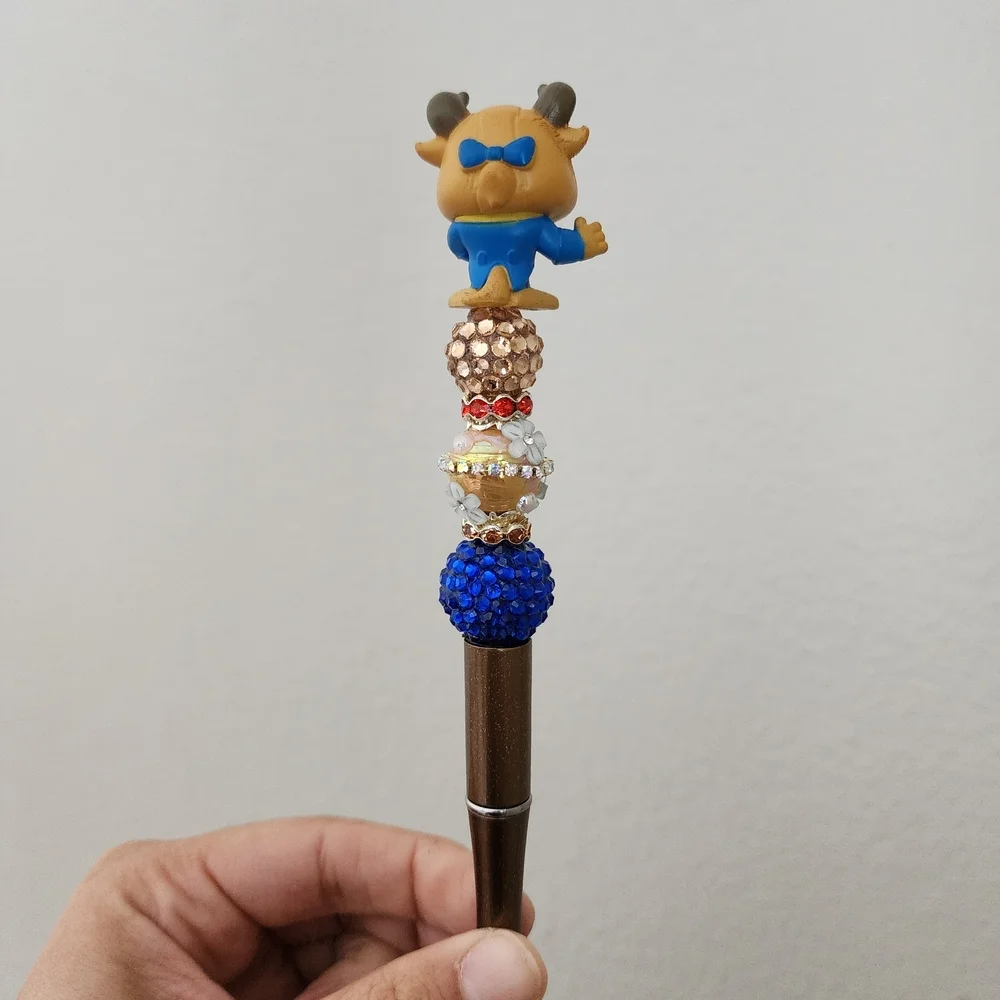 Disney Beast Character Pen with Blue and Brown Accents Doorable Black Ink Custom